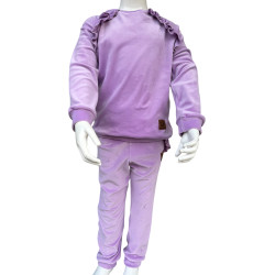Velor tracksuit with ruffles