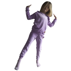 Velor tracksuit with ruffles