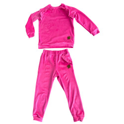 Velor tracksuit with ruffles