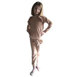 Velor tracksuit with ruffles