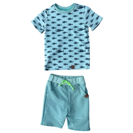 t-shirt helikopter ze spodenkami