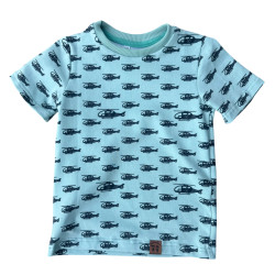 t-shirt helikopter ze spodenkami