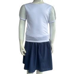 Blouse with tulle sleeves