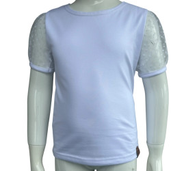 Blouse with tulle sleeves