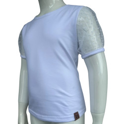 Blouse with tulle sleeves