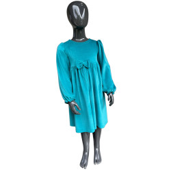 Velour dress with a bow