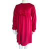 Velour dress with a bow