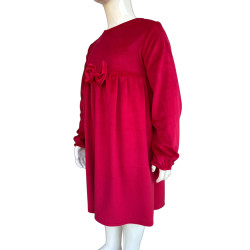 Velour dress with a bow