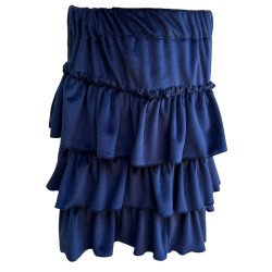 Velour skirt with ruffles