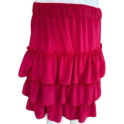 Velour skirt with ruffles