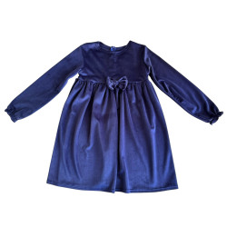 Velour dress with a bow