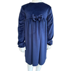 Velour dress with a bow