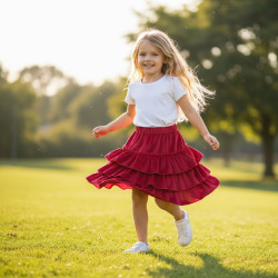 Velour skirt with ruffles