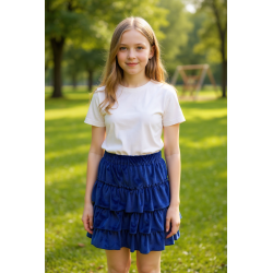 Velour skirt with ruffles