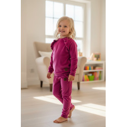 Velor tracksuit with ruffles