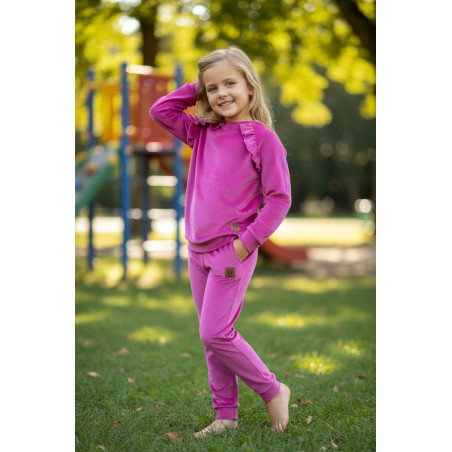 Velor tracksuit with ruffles