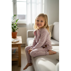 Velor tracksuit with ruffles