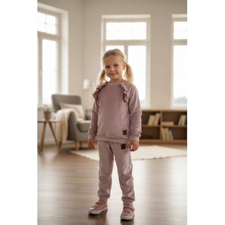 Velor tracksuit with ruffles