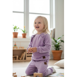 Velor tracksuit with ruffles