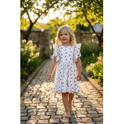 Cotton dress with cherries