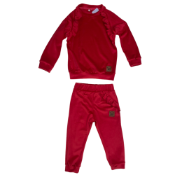 Velor tracksuit with ruffles